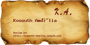 Kossuth Amália névjegykártya